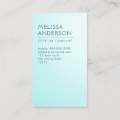 Soft aqua blauw modern minimalistisch professionee visitekaartje (Achterkant)