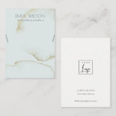 SOFT AQUA BLUE GOLD ABSTRACT KETTING DISPLAY LOGO VISITEKAARTJE (Voorkant / Achterkant)