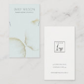 SOFT AQUA BLUE GOLD ABSTRACT KETTING DISPLAY LOGO VISITEKAARTJE (Voorkant / Achterkant)