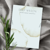 SOFT AQUA BLUE GOLD ABSTRACT KETTING DISPLAY LOGO VISITEKAARTJE