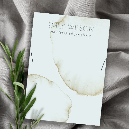 SOFT AQUA BLUE GOLD ABSTRACT KETTING DISPLAY LOGO VISITEKAARTJE