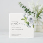 SOFT AQUA BLUE WATERVERF FLORAL VRIJGEZELLENFEEST KAART (Staand voorkant)