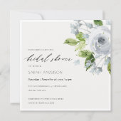SOFT AQUA BLUE WATERVERF FLORAL VRIJGEZELLENFEEST KAART (Voorkant)