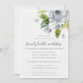 SOFT AQUA BLUE WATERVERF FLORAL WORKSHOP EVAL KAART (Voorkant)