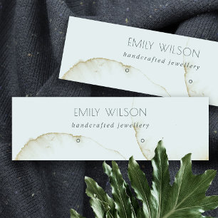 SOFT AQUA GOLD ABSTRACTE STUD EARRING DISPLAY LOGO MINI VISITEKAARTJE