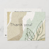 SOFT AQUA GRAY MODERN ABSTRACTE ART WAVES DANK U BRIEFKAART (Voorkant / Achterkant)