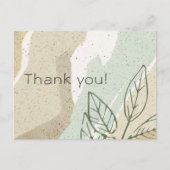 SOFT AQUA GRAY MODERN ABSTRACTE ART WAVES DANK U BRIEFKAART (Voorkant)