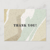 SOFT AQUA GRAY MODERN ABSTRACTE ART WAVES DANK U BRIEFKAART (Voorkant)