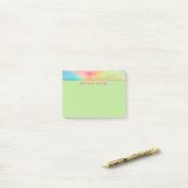Soft Aqua Green Waterverf Naam Post-it® Notes (Op bureau)