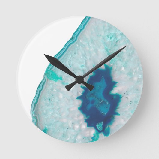 Soft Aqua Marine Blue Ocean Agate #1 #gem #decor  Ronde Klok (Voorkant)