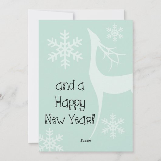 Soft Aqua Merry kerstfoto Kaart (Achterkant)