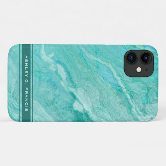 Soft Aqua, Turquoise en Green Agate Case-Mate iPhone Case (Achterkant (horizontaal))