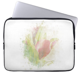*~* Soft AR12 Artistieke Floral Calla Lily Coral Laptop Sleeve