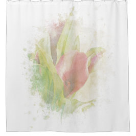 *~* Soft AR12 Artsy Floral Calla Lily Coral Douchegordijn