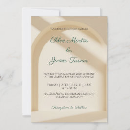 Soft Arch Shadow Minimal Wedding Invitation Kaart