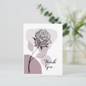 Soft Artistic Lavander Rose Thank You Briefkaart (Staand voorkant)