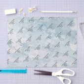 Soft Ash Blue Marble Tissuepapier (Craft)