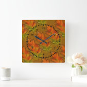 Soft Autumn Leaves Pattern Wall Clock Vierkante Klok (Huis)