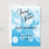 Soft Baby Blue Bokeh Florid | Baby Boy Shower Magnetische Uitnodiging (Voorkant)