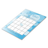 Soft Baby Blue Bokeh Florid | Baby Boy Shower Notitieblok (Schuin)