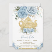 Soft Baby Blue Floral Vrijgezellenfeest High Tea P Kaart (Voorkant)