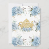 Soft Baby Blue Floral Vrijgezellenfeest High Tea P Kaart (Achterkant)