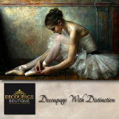 Soft  Ballerina Tying Slippers Decoupage Tissuepapier