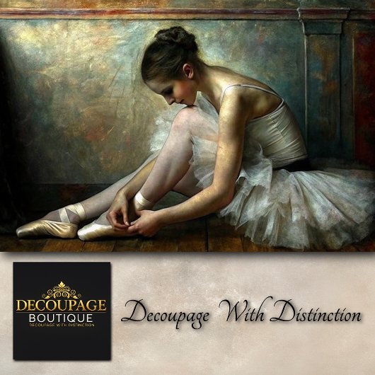 Soft  Ballerina Tying Slippers Decoupage Tissuepapier