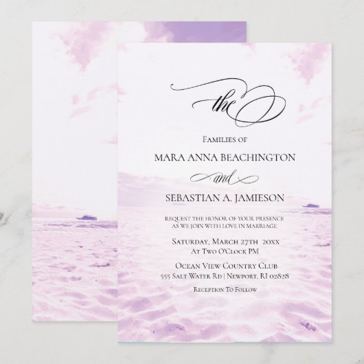 ** Soft Beach Zee Sand Sky Foto . Bruiloft Kaart (Voorkant / Achterkant)