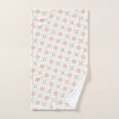 Soft Beige and Blush Retro Tile Pattern Bad Handdoek (Handdoek)