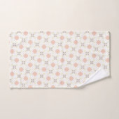 Soft Beige and Blush Retro Tile Pattern Bad Handdoek (Handdoek)