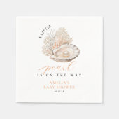 Soft Beige Coastal Pearl Baby shower servetten (Voorkant)