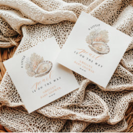 Soft Beige Coastal Pearl Baby shower servetten