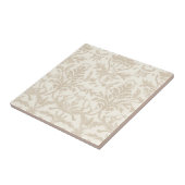 Soft Beige Damask Tegeltje (Zijkant)