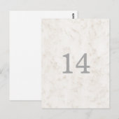 Soft beige Elegant Marble Table Number Briefkaart (Voorkant / Achterkant)