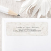 Soft Beige Elegant Marble Wedding Etiket (Insitu)