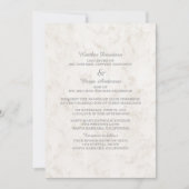Soft Beige Elegant Marble Wedding Invite Kaart (Voorkant)