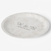 Soft Beige Elegant Marble Wedding Papieren Bordje (Gekanteld)