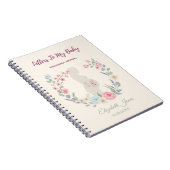Soft Beige Floral Pregnancy Journal Keepsake Notitieboek (Rechterzijde)