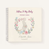 Soft Beige Floral Pregnancy Journal Keepsake Notitieboek (Voorkant)