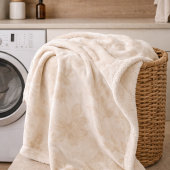 Soft Beige Florals Sherpa Blanket Deken