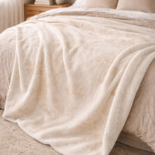 Soft Beige Florals Sherpa Blanket Sherpa Deken