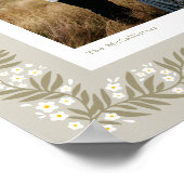 Soft Beige Folk Art Floral Lijst met aangepaste te Poster (Hoek)