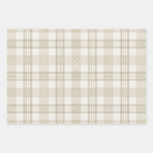Soft Beige Gingham Christmas Inpakpapier Vel (Voorkant 3)