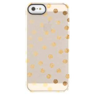 Soft beige Gold Glitter Stippen Heldere telefoonce Permafrost iPhone SE/5/5s Hoesje