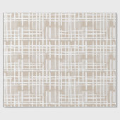 Soft Beige Grid Ivory Geometric Pattern Cadeaupapier (Vlak)