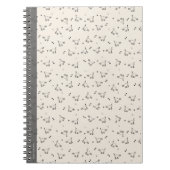 Soft Beige Minimalist Cat Line Art Notebook Notitieboek (Voorkant)
