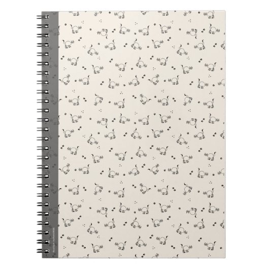 Soft Beige Minimalist Cat Line Art Notebook Notitieboek (Voorkant)