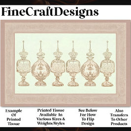 Soft Beige Parfum Flessen Decanters AD9 Decoupage Tissuepapier