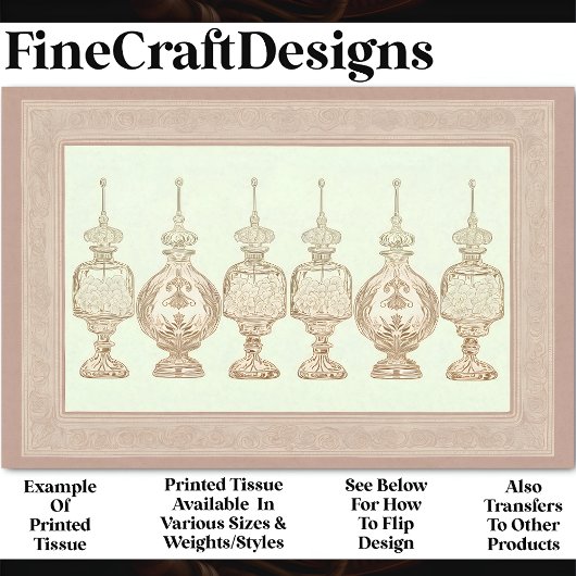 Soft Beige Parfum Flessen Decanters AD9 Decoupage Tissuepapier